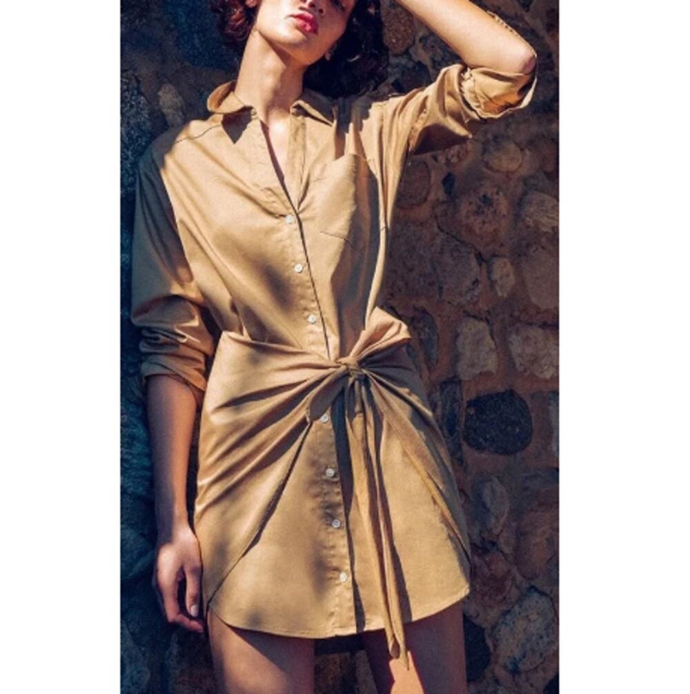 Veronica Beard Deep Khaki Roanoke Shirt Dress Size 4